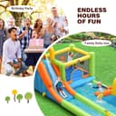 Megastar Inflatable Water Slide, 7 In 1 Double Long Slide Giant Water Park With Climbing Wall, Splash Pool, Basketball Rim, Water Slides For Kids Backyard, Water Bounce House With Air Blower - 719013