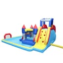 Megastar 10 In 1 Inflatable H20 Water Fight Bounce House Water Park For Kids, Slide Waterslide With Splash Pool & Basketball & Climbing Wall & Dual Pools & Soccer - 719019