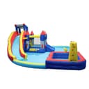 Megastar 10 In 1 Inflatable H20 Water Fight Bounce House Water Park For Kids, Slide Waterslide With Splash Pool & Basketball & Climbing Wall & Dual Pools & Soccer - 719020