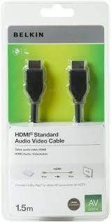 وصلة اتش دي ايفون 1.5 متر أسود بيكلين Belkin Black 1.5M Hdmi Audio Video Cable