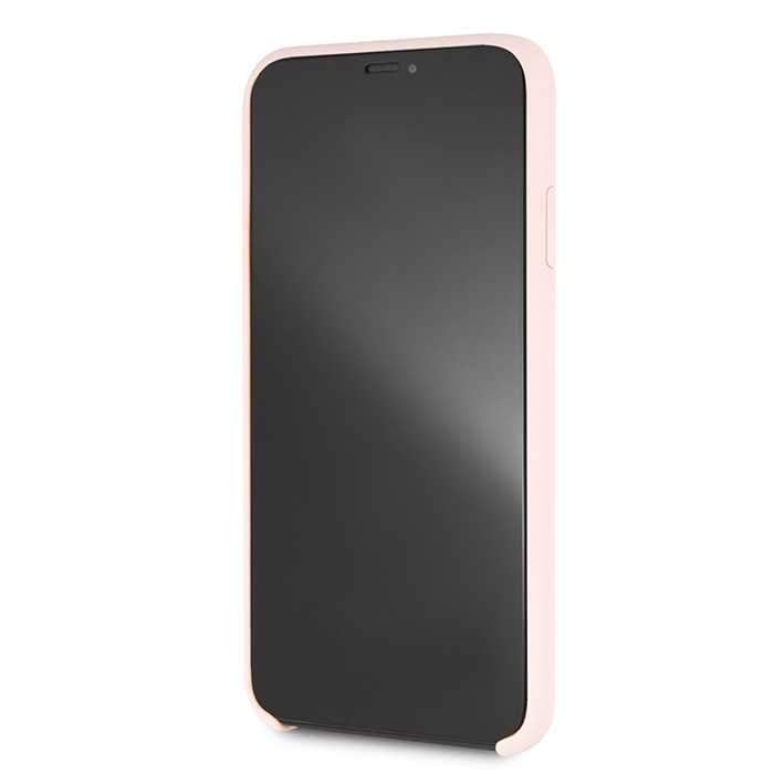 كفر جوال ايفون  اكس اس ماكس من السيليكون الصلب من جيس بلون وردي فاتح Guess Silicone Case for Apple iPhone Xs Max Light Pink