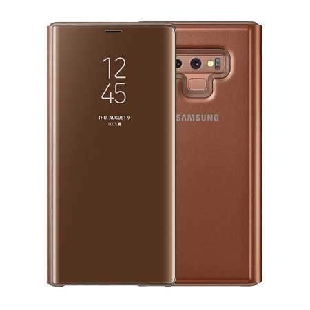 samsung note 9 clear view case brown