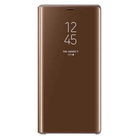 samsung note 9 clear view case brown