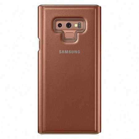 samsung note 9 clear view case brown