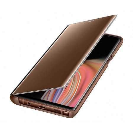 samsung note 9 clear view case brown