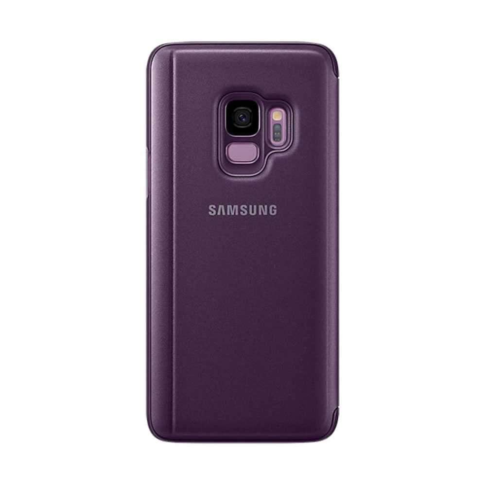 كفر جوال سامسونج جالكسي اس 9 شفاف ورمادي أوركيد سامسونج Samsung Galaxy S9 Clear View Standing Cover 
