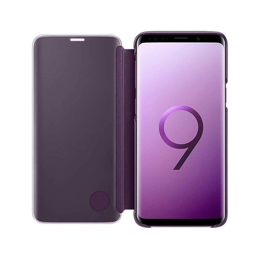 كفر جوال سامسونج جالكسي اس 9 شفاف ورمادي أوركيد سامسونج Samsung Galaxy S9 Clear View Standing Cover 