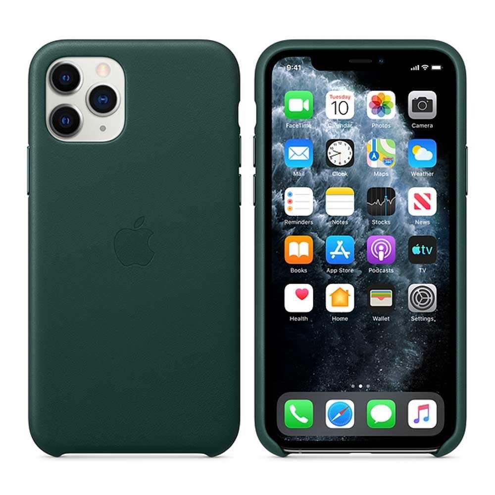 apple iphone 11 pro max leather case forest green
