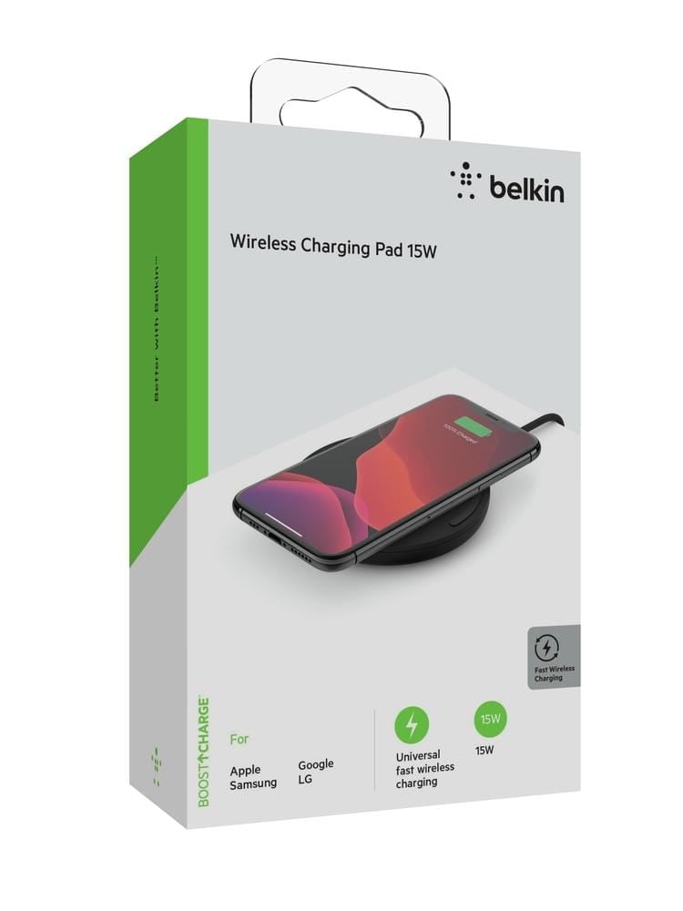 belkin boostcharge wireless charging pad 15w qc 3 0 24w wall charger qi certified fast charging for apple iphone 12 11 pro max x 8 plus android airpods samsung huawei and more black
