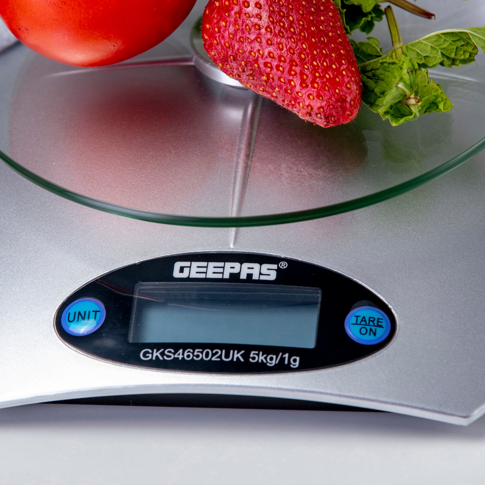 Geepas GKS46502UK Kitchen Weighing Scales Food Stainless Steel Top Panel, Digital Display - 2 Years Warranty