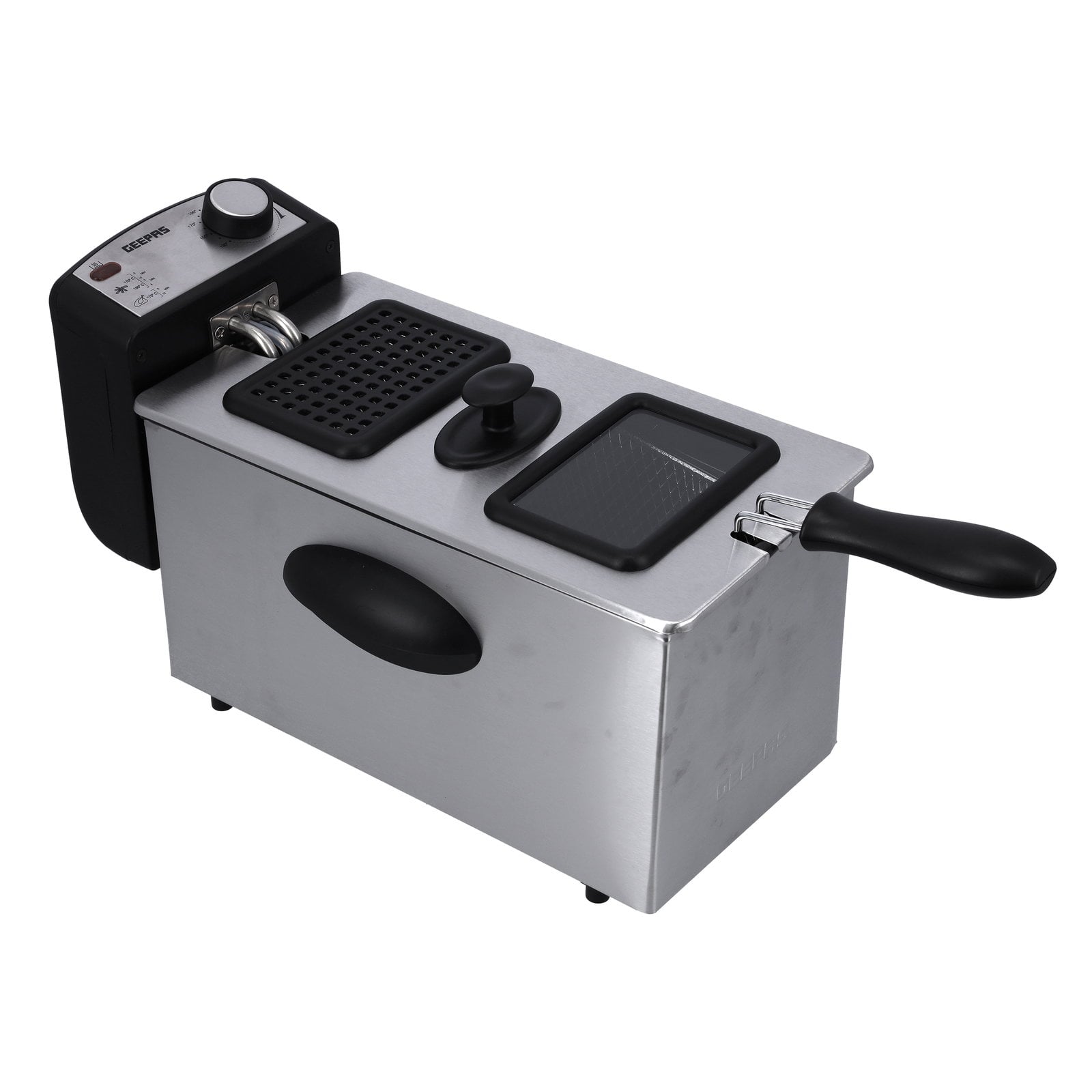 Geepas Compact 2180W Powerful 3L Deep Fryer with Overheat Protection & Chrome Plated Basket GDF36015