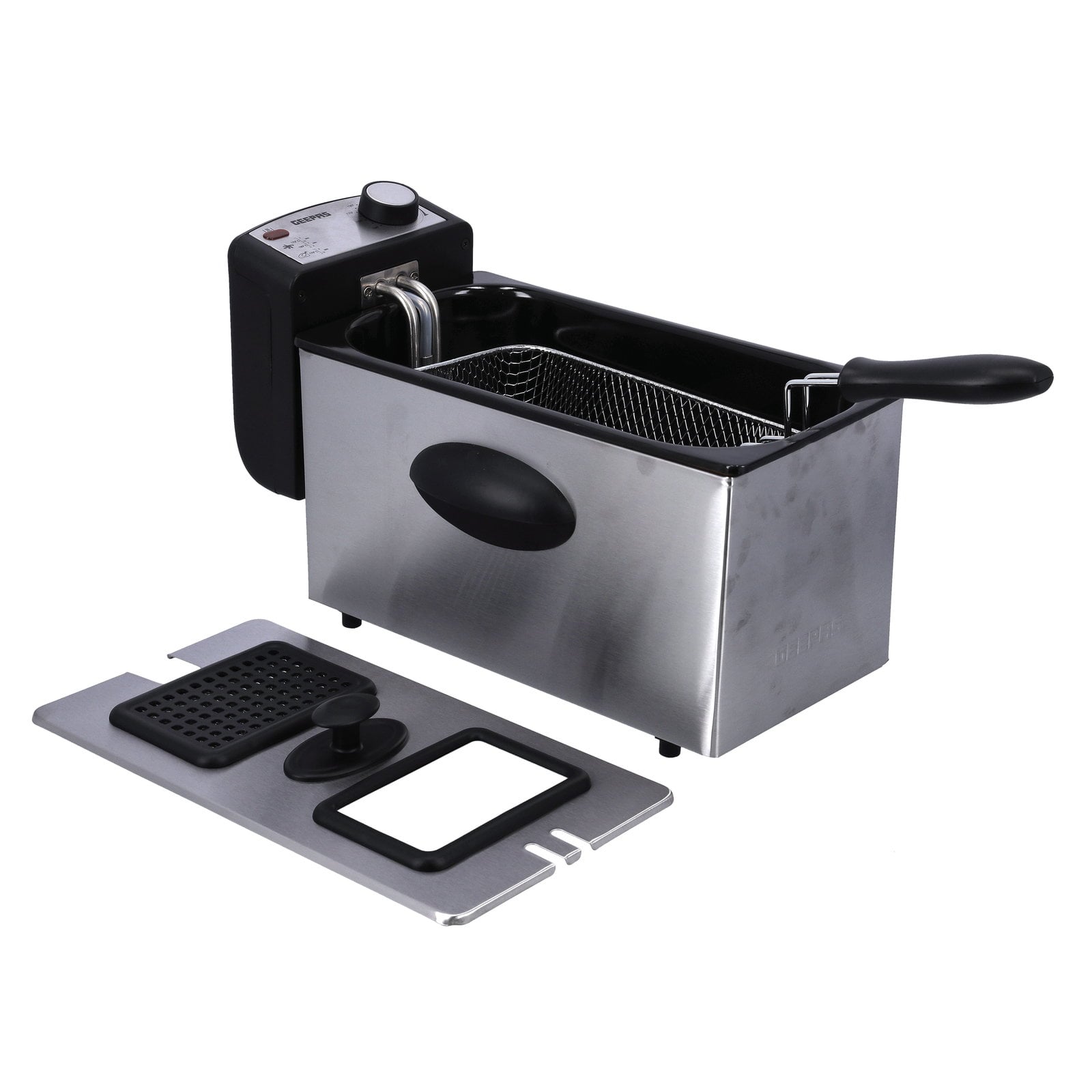 Geepas Compact 2180W Powerful 3L Deep Fryer with Overheat Protection & Chrome Plated Basket GDF36015