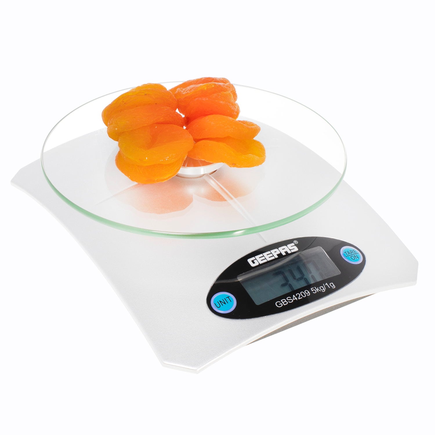 Geepas GKS46502UK Kitchen Weighing Scales Food Stainless Steel Top Panel, Digital Display - 2 Years Warranty