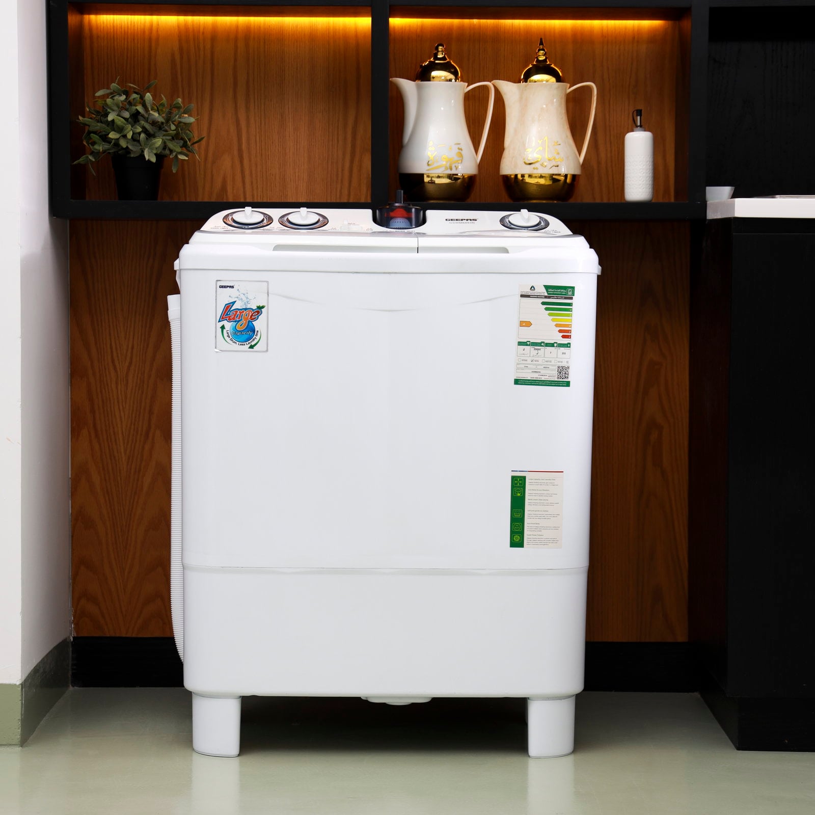 غسالة ملابس نصف أوتوماتيكية  Geepas Highly Efficient Semi-Automatic Washing Machine