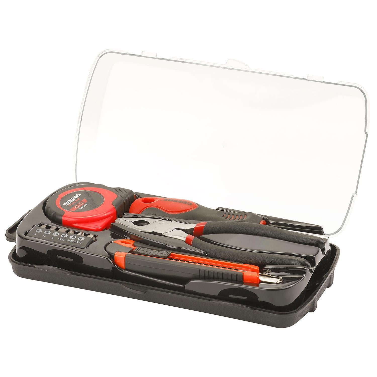 طقم عدة 10 قطعة جيباس Geepas 10 PCS Combination Tool Set For General Use