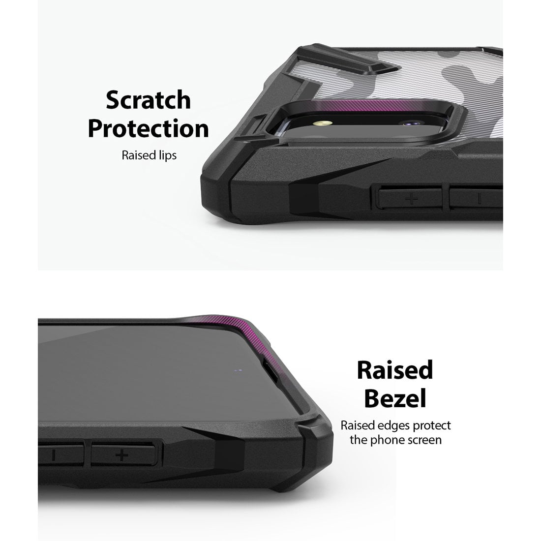 Ringke Case for Galaxy Note 10 Lite Hard Back Cover Fusion-X Ergonomic Transparent Shock Absorption TPU Bumper ( Compatible with Samsung Galaxy Note10 Lite ) - Camo Black - Camo Black