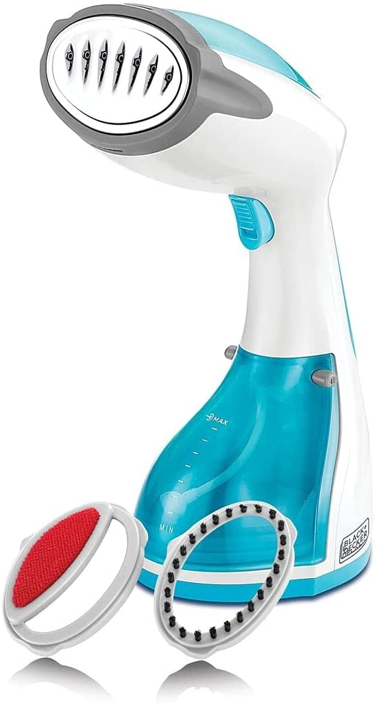BLACK&amp;DECKER Black+Decker Handheld Garment Steamer 1200 W 260 ml Anti Drip Auto Shut Off White/Blue  HST1200 B5 2 Years Warranty