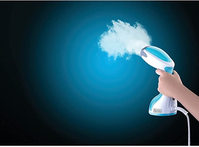 BLACK&amp;DECKER Black+Decker Handheld Garment Steamer 1200 W 260 ml Anti Drip Auto Shut Off White/Blue  HST1200 B5 2 Years Warranty