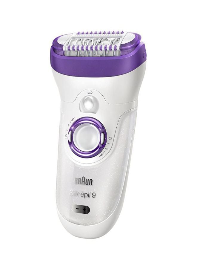 BRAUN Silk Epil 9 Wet And Dry Cordless Electric Hair Removal Epilator Purple/White