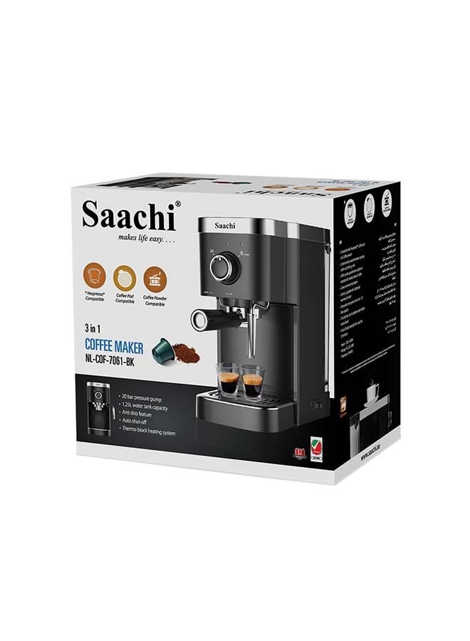 ماكينة قهوة 1450 واط ساتشي Saachi 3 In 1 Espresso/Capsule Coffee Maker