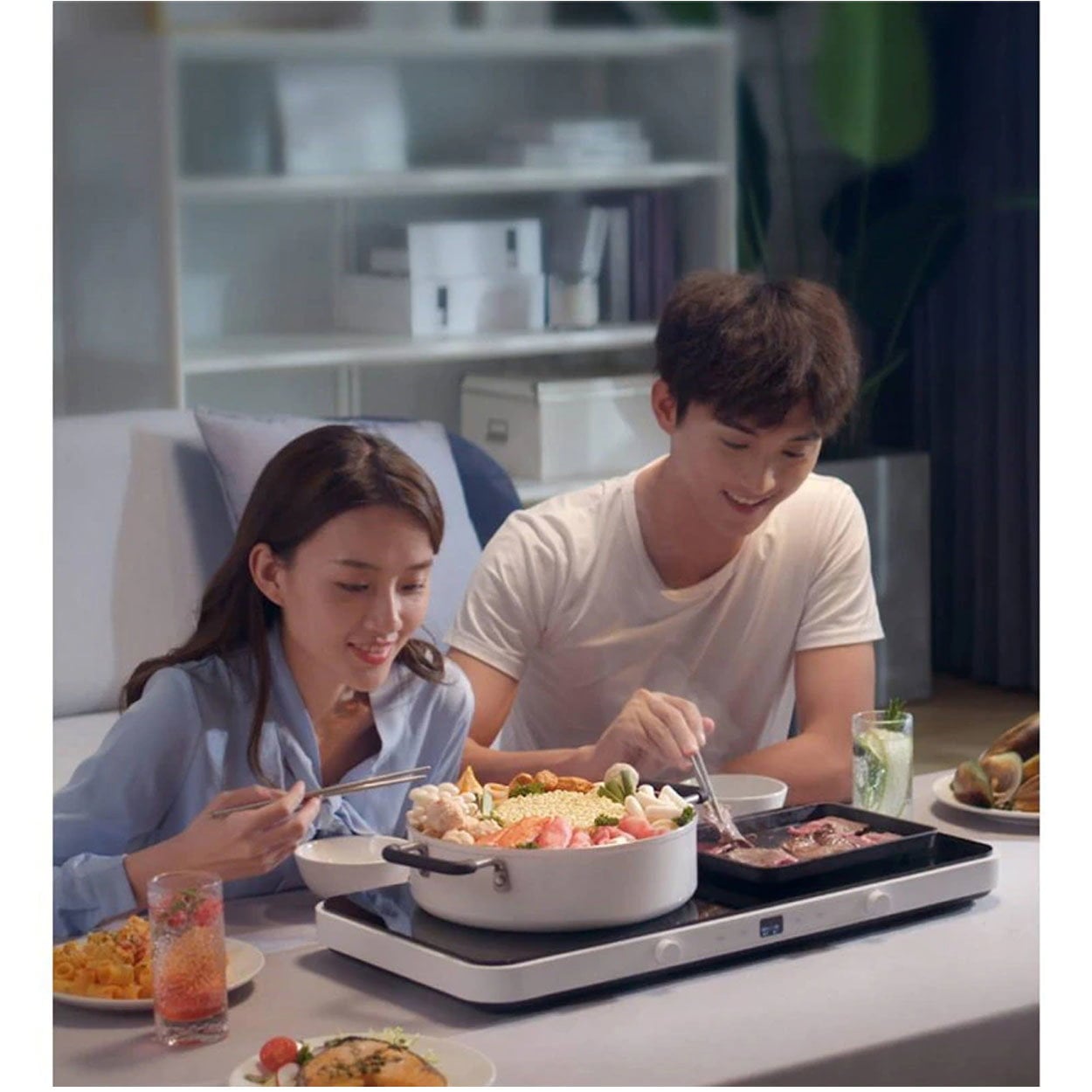 Xiaomi Mijia Induction Cooker Home Kitchen Electric Double Induction Cooktop Touchpad Induction Cooker Work With Mi Home App