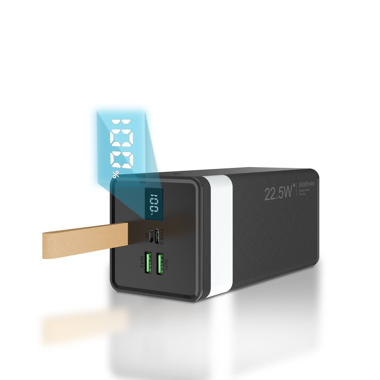 Green Lion Green Power Tank Power Bank 50000mAh 22.5W - Black