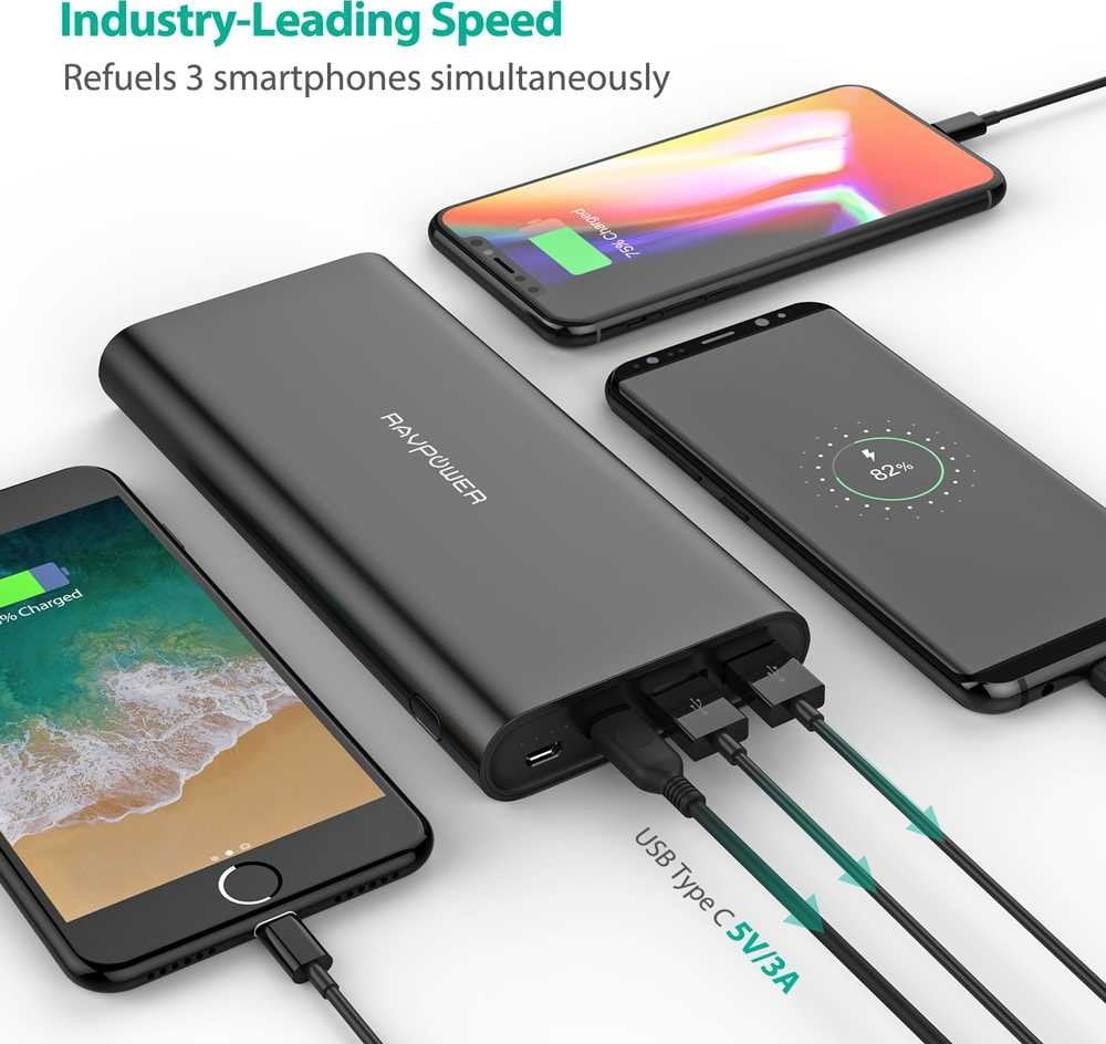 RAVPower Ace Series 26800mAh Portable Charger with Dual Input - Black ( Online Packaging )