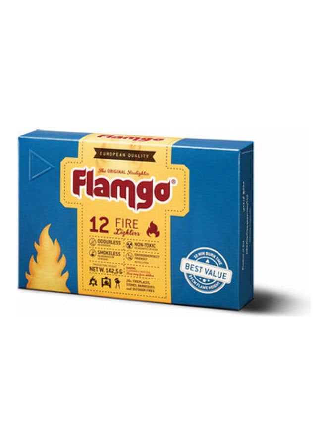 فحم شواء طبيعي بوزن 5 كجم ومكعبات مشعل الفحم عدد 12 قطعة Premium Hardwood Barbecue Charcoal + Flamgo Fire starter