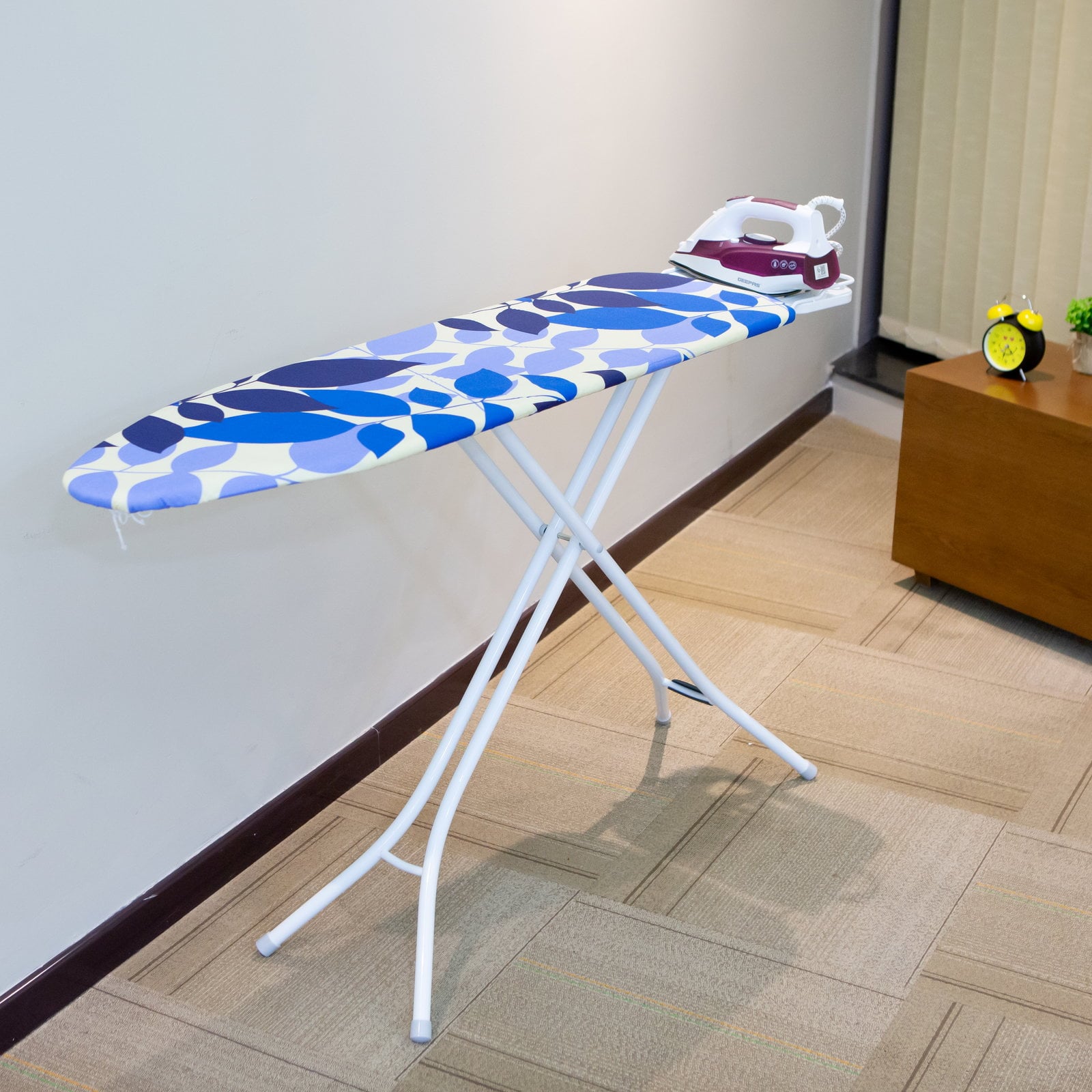 Royalford RF1510IB Mesh Ironing Board 134cmx33cmx88cm - Portable, Steam Iron Rest, Heat Resistant Cover |Lightweight Board with Adjustable Height & Rubber Feet Cover