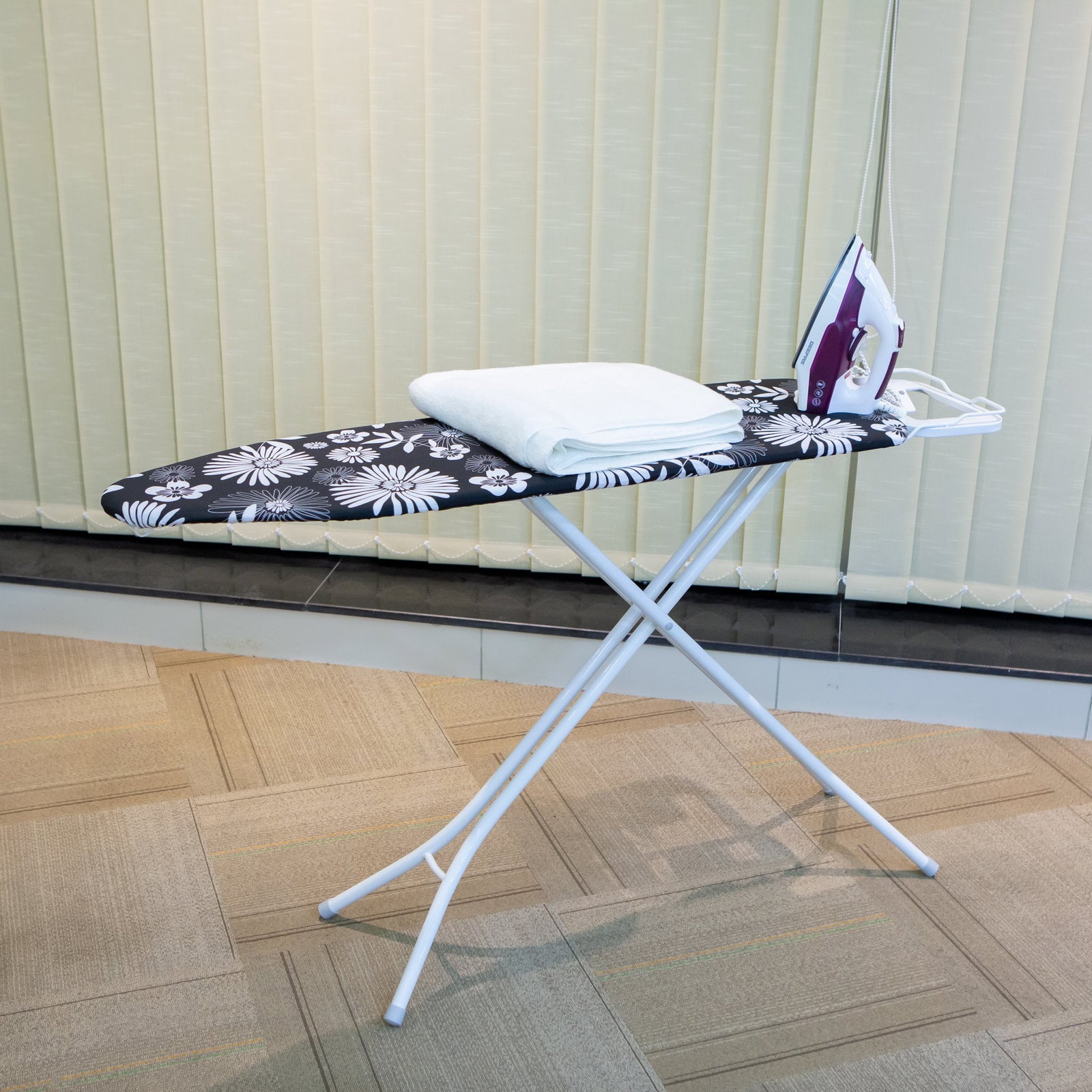 Royalford RF1510IB Mesh Ironing Board 134cmx33cmx88cm - Portable, Steam Iron Rest, Heat Resistant Cover |Lightweight Board with Adjustable Height & Rubber Feet Cover