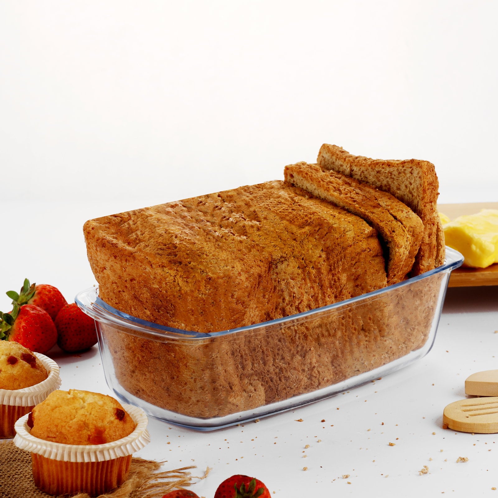 صينية فرن زجاج بايركس مقاومة للحرارة 1.8 لتر رويال فورد  Royalford 1.8 liters Heat resistant Pyrex glass oven tray