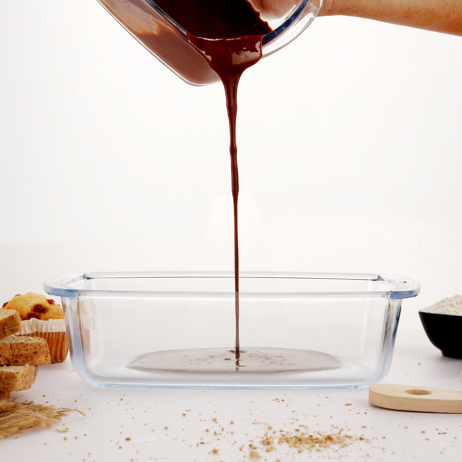 صينية فرن زجاج بايركس مقاومة للحرارة 1.8 لتر رويال فورد  Royalford 1.8 liters Heat resistant Pyrex glass oven tray