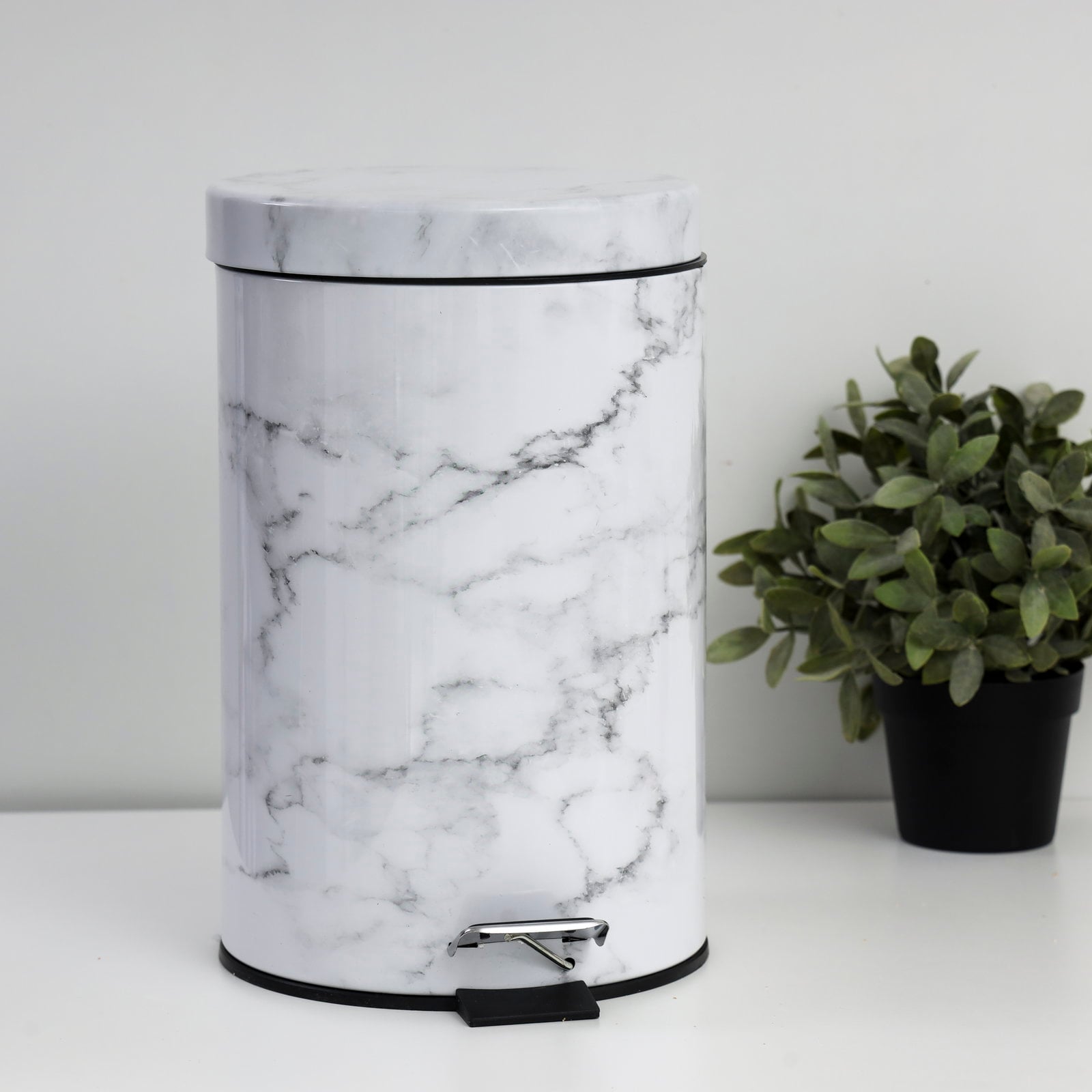 سلة مهملات ( 12 لتر ) - ابيض Royalford - Marble Design Dust Bin