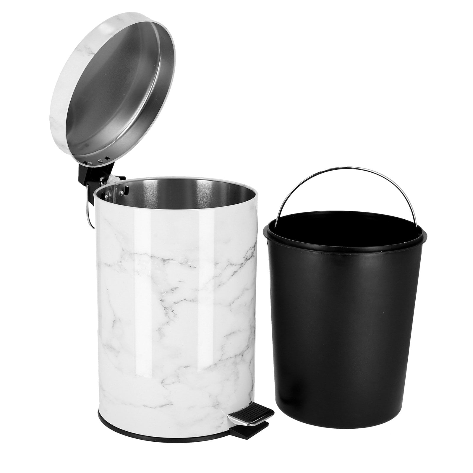 سلة مهملات ( 12 لتر ) - ابيض Royalford - Marble Design Dust Bin