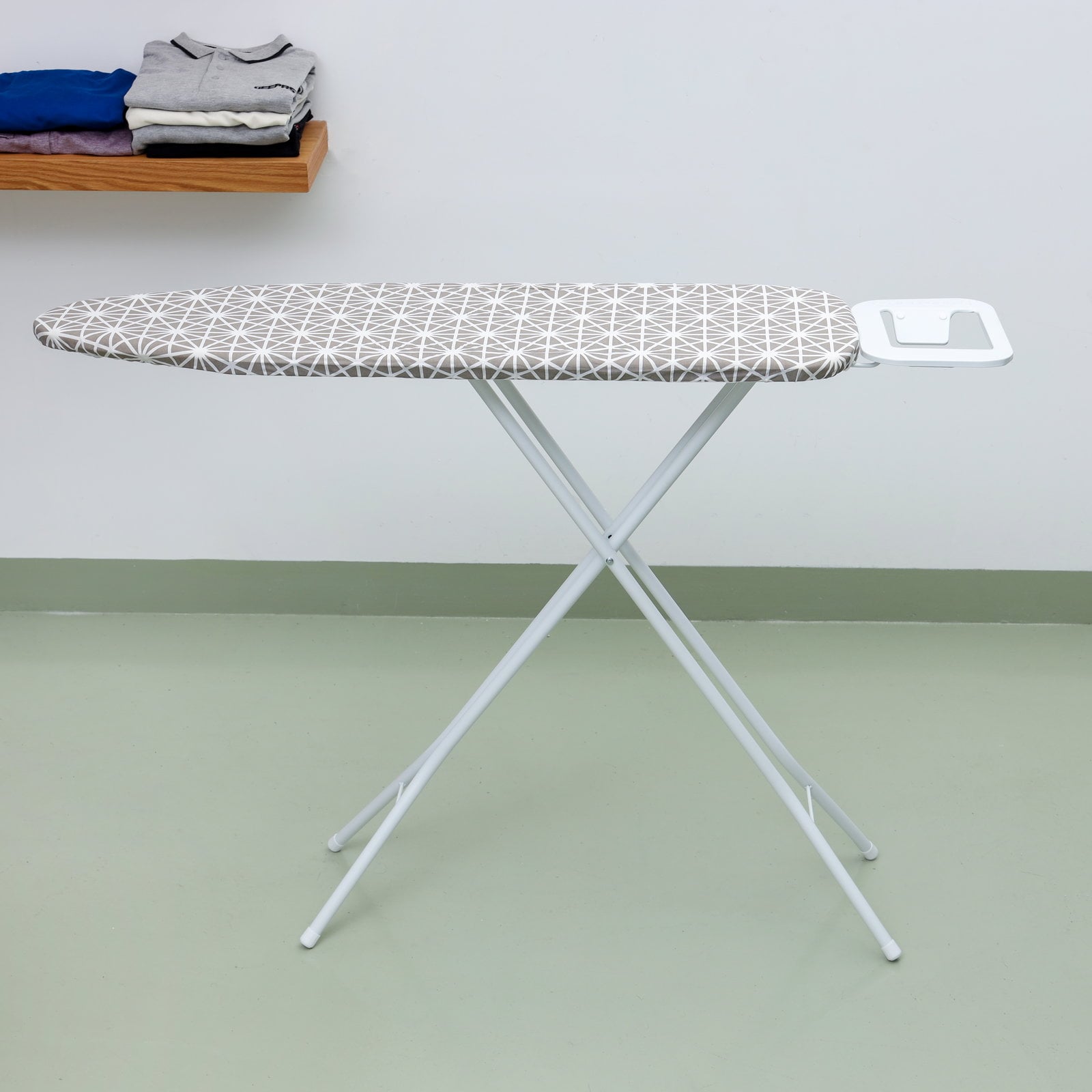 Royalford RF1510IB Mesh Ironing Board 134cmx33cmx88cm - Portable, Steam Iron Rest, Heat Resistant Cover |Lightweight Board with Adjustable Height & Rubber Feet Cover