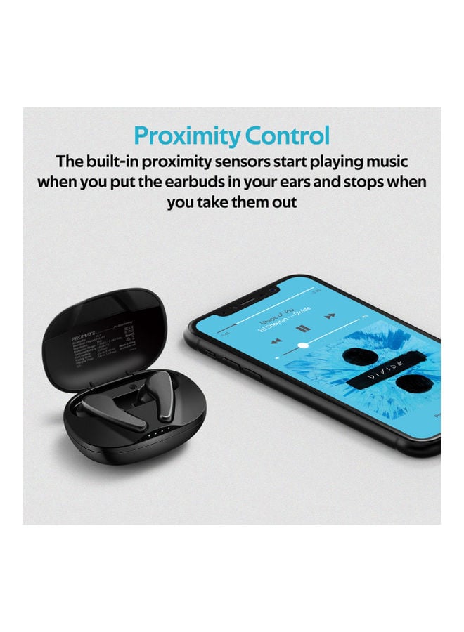 سماعات لاسلكية أسود ملكي | promate True Wireless Earbuds White