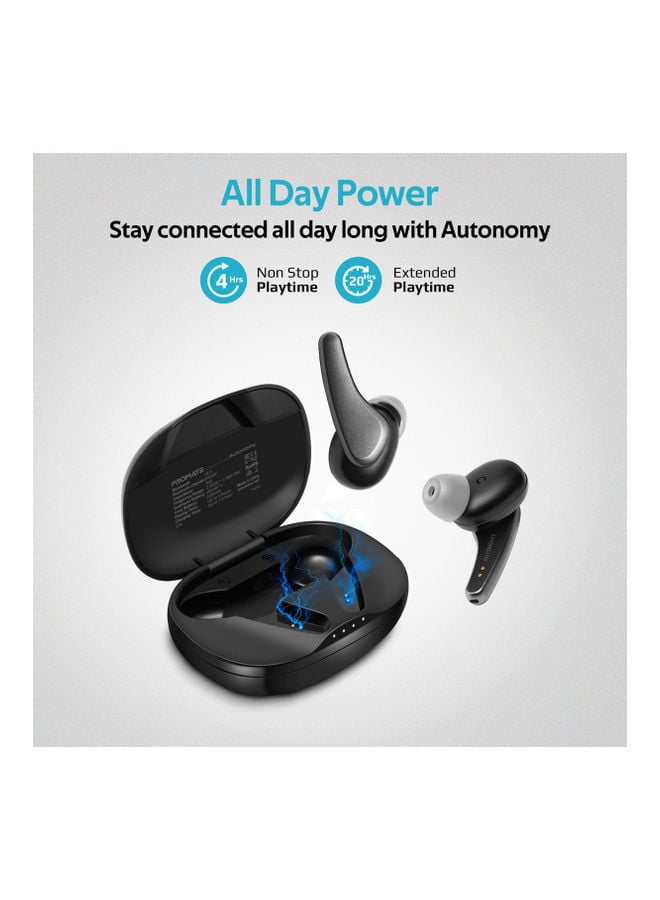 سماعات لاسلكية أسود ملكي | promate True Wireless Earbuds White