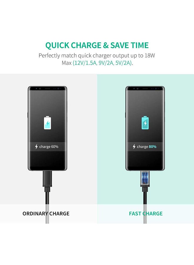 UGREEN Micro USB Cable 1M Nylon Braided Wire Fast Quick Charger Cord USB to Micro USB 2.0 Android Charging Cord Compatible with Note, Nexus, Nokia, PS4 Black