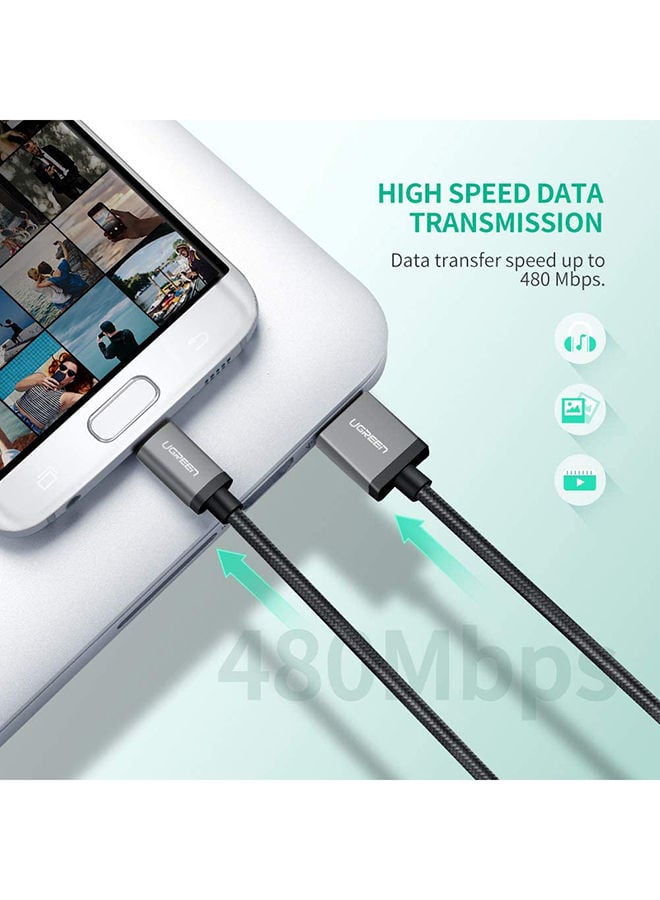 UGREEN Micro USB Cable 1M Nylon Braided Wire Fast Quick Charger Cord USB to Micro USB 2.0 Android Charging Cord Compatible with Note, Nexus, Nokia, PS4 Black