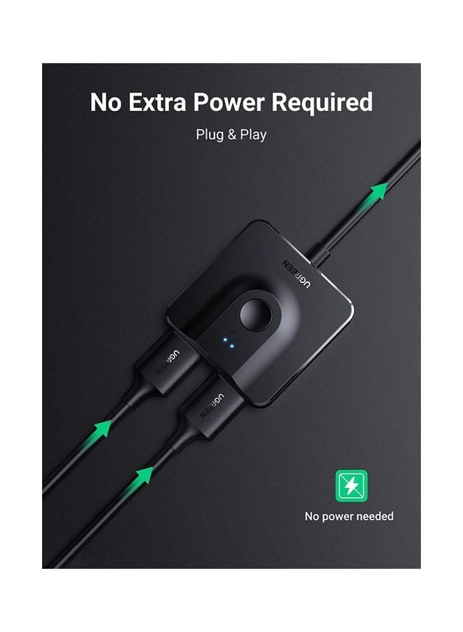 UGREEN HDMI Splitter 2 in 1 Out HDMI Switcher With HDMI Cable Support 4K@60HZ 3D 1080P for PC Laptop Switch Blu-Ray Player Roku TV Stick Xbox PS5 PS4 HDTV Monitor Black