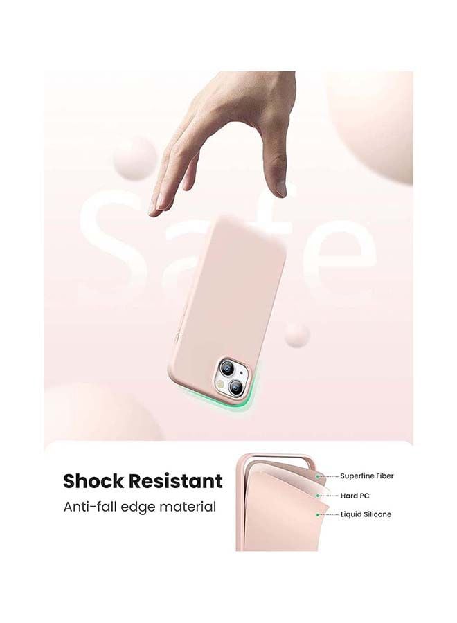 كفر ايفون 13 - وردي Silicone Anti-Scratch Protective Case For iPhone 13 6.1 inch