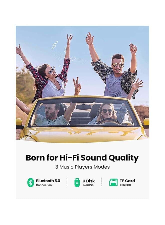 UGREEN Bluetooth FM Transmitter USB Car Charger 38W QC PD Fast Charging Radio Adapter Car Kit Built-in Mic Support Hands-Free Calls LED Backlit TF Card Flash Drive Black