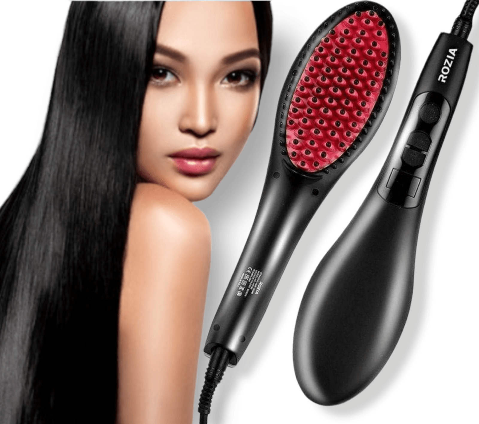 مشط الشعر الكهربائي ROZIA Straight Hair Brush بقوة 450 Celsius