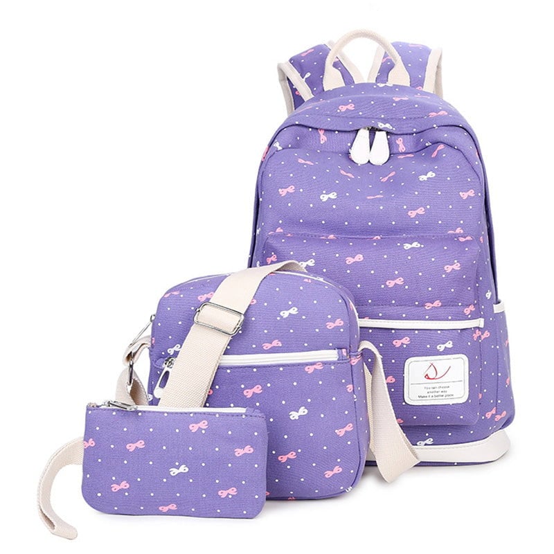 شنط مدرسية للفتيات حزمة 3في1 بنفسجي School Bags for Teenagers Girls - Coolbaby