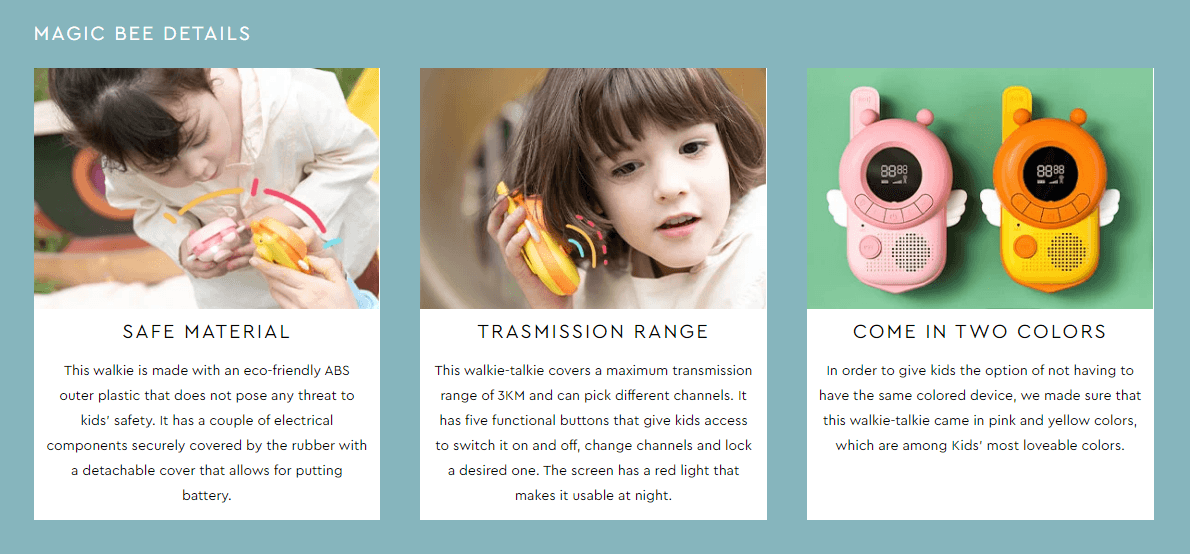 CRONY Bee Kids walkie-talkie Magic Little Bee Intercom Walkie Talkie Kids Toy