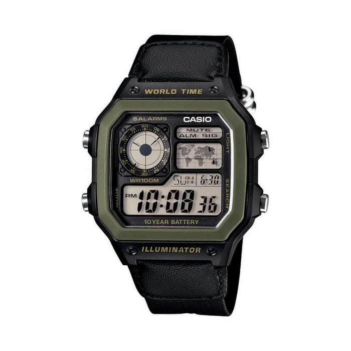 ساعة كاسيو رقمية رجالي أسود CASIO Digital Men Watch AE-1200WHB-1BVDF