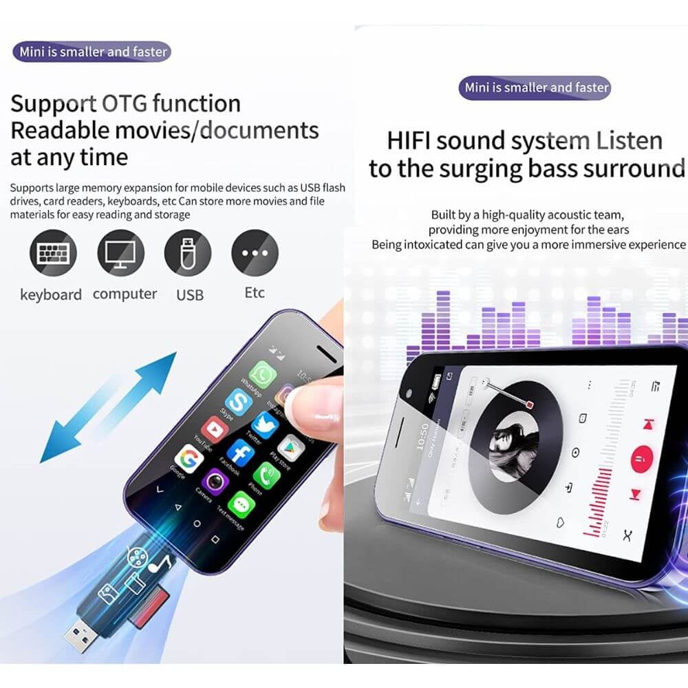 موبايل صغير ميني آيفون XS14 برو أندرويد Soyes XS14 Pro 4G Mini Smartphone