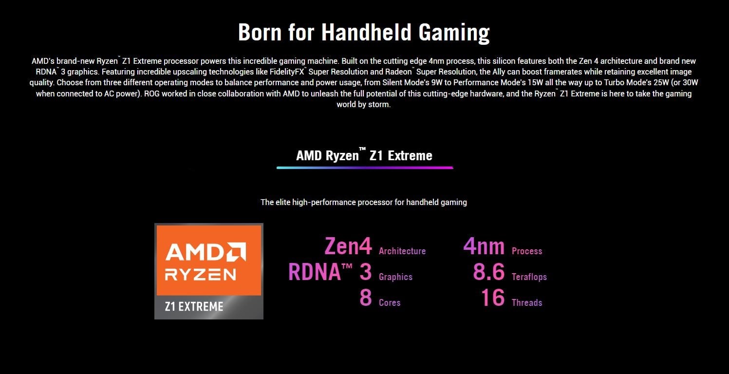 جهاز العاب محمول وحدة تحكم بنظام ويندوز اسوس روج آلي 7 بوصة 120 هرتز Asus ROG Ally Gaming Handheld