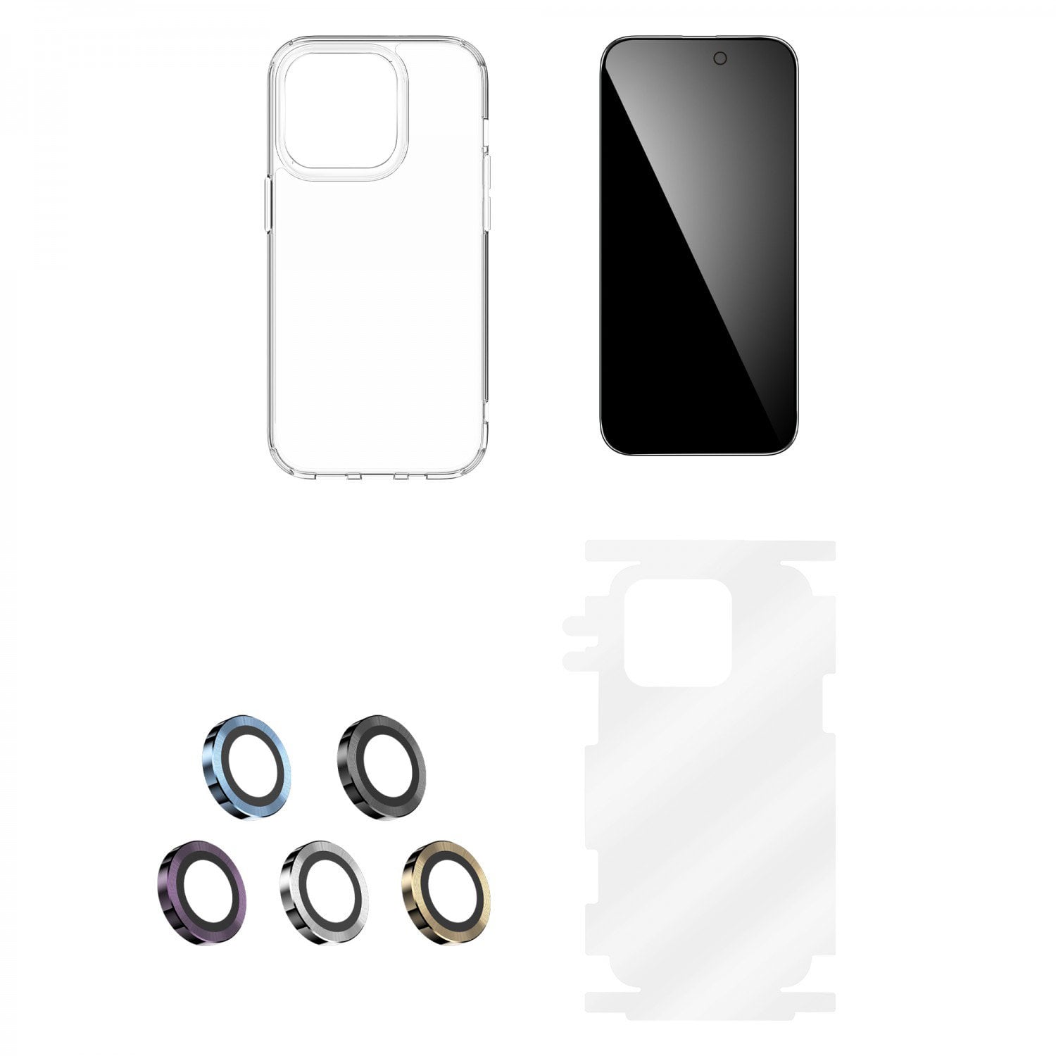 بكج حماية ايفون 14 برو ماكس بنفسجي جرين Green 4 in 1 360° Privacy Protection Pack for iPhone 14 Pro Max Purple