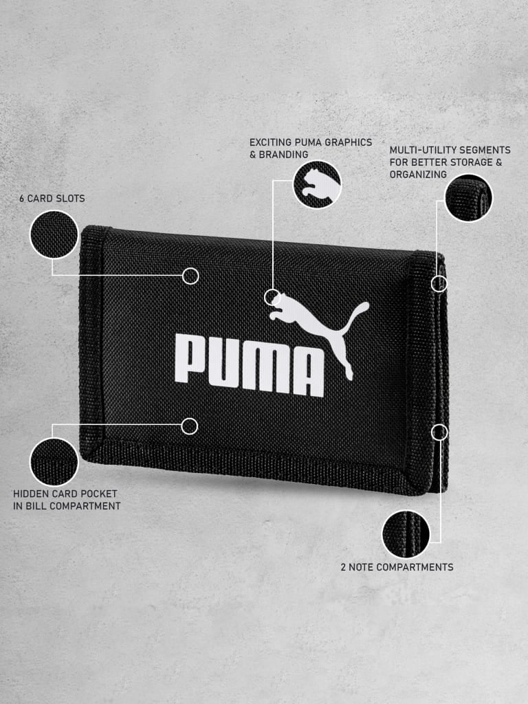 شنطة بوما اسود صنع ألمانيا  Puma Phase Wallet Black